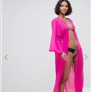 COPY - Pink South Beach kimono / swimsuit cover up